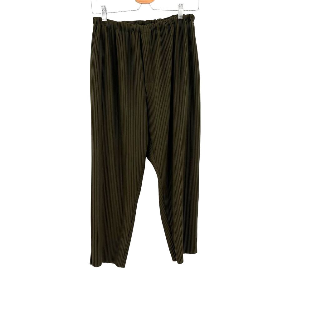 Common Market Landon Pants Pleated Drawstring Drop Crotch Olive Green Size Small